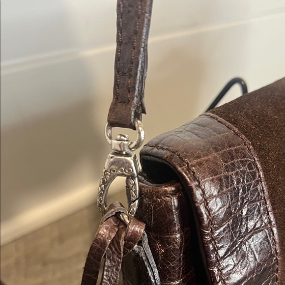 Brighton Harvest Crossbody Organizer Brown Leather Handbag Purse - Vintage - Picture 11 of 14